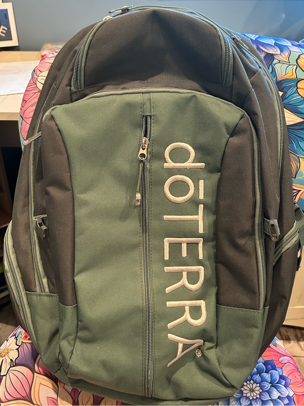 Doterra Green Backpack with Vertical Logo